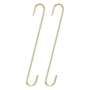 Unique Bargains Extra Long Carbon Steel Garden Kitchen S Hooks and Hangers 2 Pcs - 1 of 4