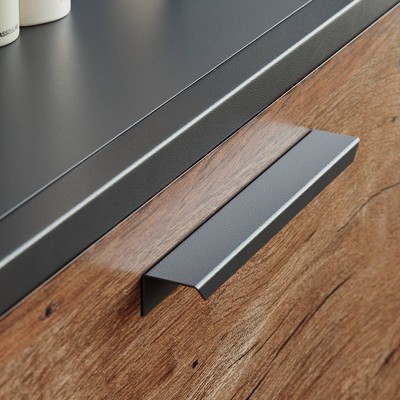 Black and Oak 2-Drawer Lateral File Cabinet