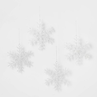 4pk Acrylic Snowflake Christmas Tree Ornament Set - Wondershop™