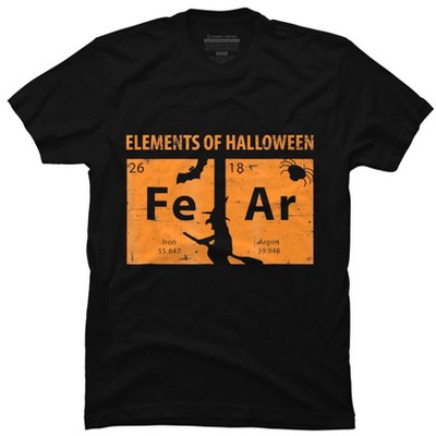 Men's Design By Humans Elements Of Halloween Tee (FeAr) Periodically By Luckyst T-Shirt