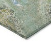Teal Blue Lime Green And Green Abstract Washable Indoor Outdoor Area Rug - 4 of 4