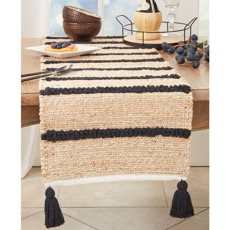 Saro Lifestyle Rustic Charm Woven Stripe Table Runner, 3 of 4