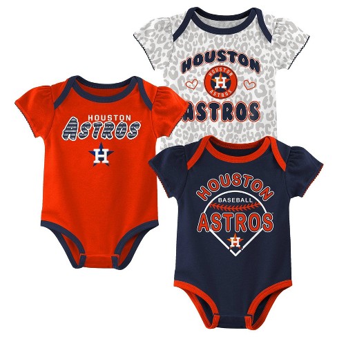 MLB Houston Astros Infant Girls' 3pk Bodysuits - 18M