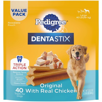 Pedigree Dentastix Original Large Dental Chicken Dental Dog Treats - 40ct