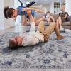 Kumasinova Stain-Resistant Area Rug, Non-Shedding Blue/Silver Door Mat,Kid & Pet-Friendly, Oriental Area Rug for Living Room,Latex-Free Cotton Backing - 2 of 4