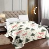 Lomsoe Pink Bow & Christmas Tree Flannel Blanket - Pink Bow & Green Tree Print Holiday Gift. - 4 of 4