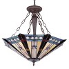 Chloe Lighting Sirius Tiffany-Style Goemetirc 3 Light Inverted Ceiling Pendant 25`` Shade - 2 of 3