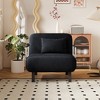TiramisuBest 31.5¡å Convertible Sofa Bed Chair, Tri-Fold Sleeper Couch with Adjustable Backrest & Pillow, Black Velvet Futon for Home & Office - 2 of 4