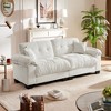 91.5"Chenille Deep Seat Sofa Couch with 2 Throw Pillows-Morden Fort - 2 of 4