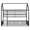 Twin Size Metal House Bed Frame with Fence and Shelves - 3 of 4
