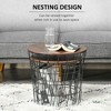 End Tables Set of 2, Nesting Tables with Storage, Round Accent Side Tables with Removable Top for Living Room, Black/ Brown - 4 of 4