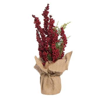 Transpac Foam 16 in. Red Christmas Berry Tree