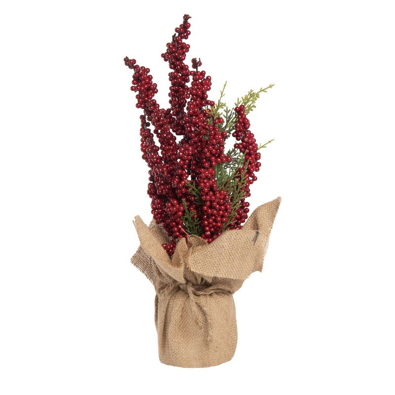 Transpac Foam 16 in. Red Christmas Berry Tree, 1 of 2