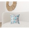 18" X 18" Beige And Blue Paisley Blown Seam Suede Throw Pillow - 2 of 4