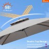 PURPLE LEAF Outdoor Cantilever Umbrellas with Base Large Patio Umbrella Offset Umbrella 360 Degree Rotation - 2 of 4
