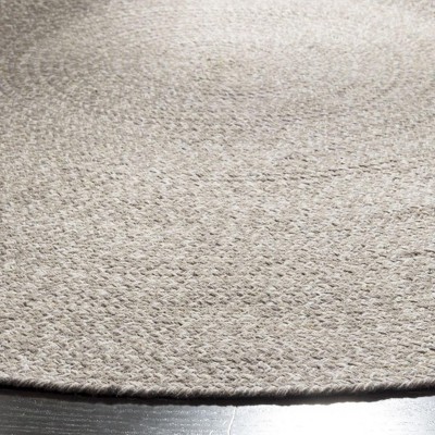 Ivory Beige 6' Round Handmade Braided Cotton Rug