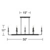 Possini Euro Design Black Linear Pendant Chandelier 50" Wide Industrial 8-Light Fixture for Kitchen Island Dining Room House Foyer - 4 of 4