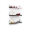 Mounted Rustic Decorative Hanging Metal Bracket Triple Shelfs for Books, Walnut/Chrome - 3 of 4