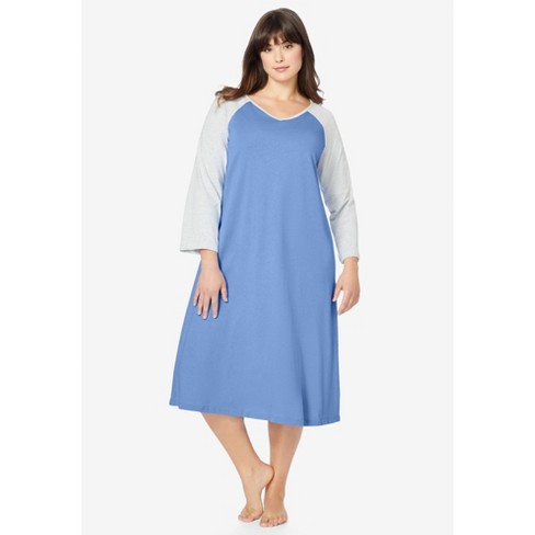 Dreams & Co. Women's Plus Size Baseball Sleepshirt - image 1 of 4