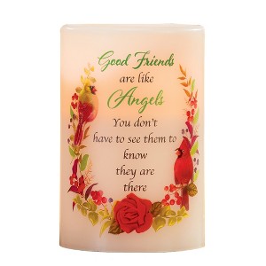 Collections Etc Good Friends Are Like Angels LED Flameless Candle 4 X 4 X 6 - 1 of 2
