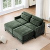 ModernLuxe Chenille Fabric Sofa with Ottoman & Lumbar Pillows, Ergonomic Sofa Couch for Living Room/Bedroom, Beige/Sky Blue/Green (2-4 Seats) - 2 of 4