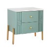 CAVINAS Modern Nightstand with 2 Storage Drawer,Fluted Bedside Table with Golden Metal Handles and Legs,Nightstand for Bedroom - 4 of 4