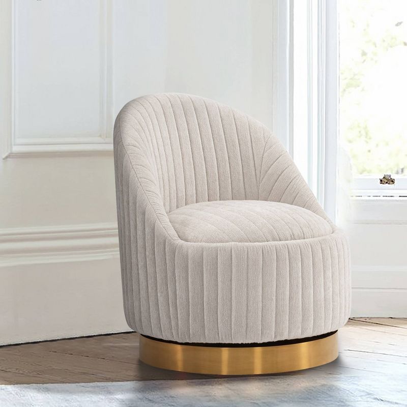 Leela Modern Swivel Boucle Upholstered Accent Chair - Manhattan Comfort, 2 of 10
