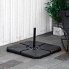 Outsunny 4 Pieces Patio Umbrella Base, Outdoor Cantilever Offset Umbrella Weights w/ U-Locking, 123 lb. Capacity Water or 158 lb. Capacity Sand, Black - 3 of 4