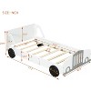 Twin White Car Bed for Kids, Car Shaped Platform Bed with Wheels, Headboard and Footboard, Toddler Car Bed Slat Support No Box Spring Needed - 2 of 4