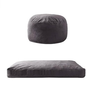 Itopfox Giant Bean Bag Chair Bed for Adults, Convertible Beanbag Folds from Chair to Mattress, Large Floor Sofa Couch, High-Density Foam Filling - 1 of 4