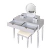 CAVINAS Luxury Wood Vanity with Round Mirror Make Up Vanity Desk with Mirror Rectangular Vanity Drawer Organizer for Bedroom - 3 of 4