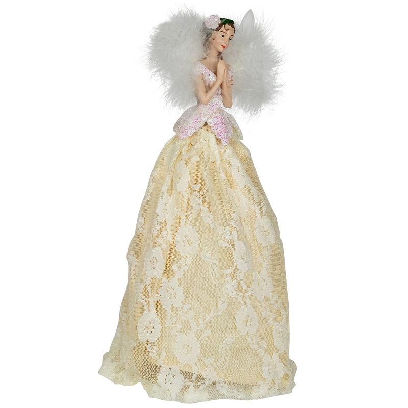 Northlight 10" Champagne and White Angel Christmas Tree Topper, Unlit, 4 of 5