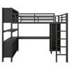 Bellemave Full Size Loft Bed with Desk, Wardrobe and Storage Cubes, Heavy Duty Loft Bed for Teens, Adults£¬ Black - 4 of 4