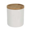 Evideco French Home Goods Sleek Cotton Pad Holder - Polyresin Bathroom Storage Container with Bamboo Lid - 2 of 4