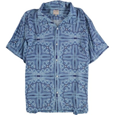 GUESS Mens All Over Print Button Up Shirt
