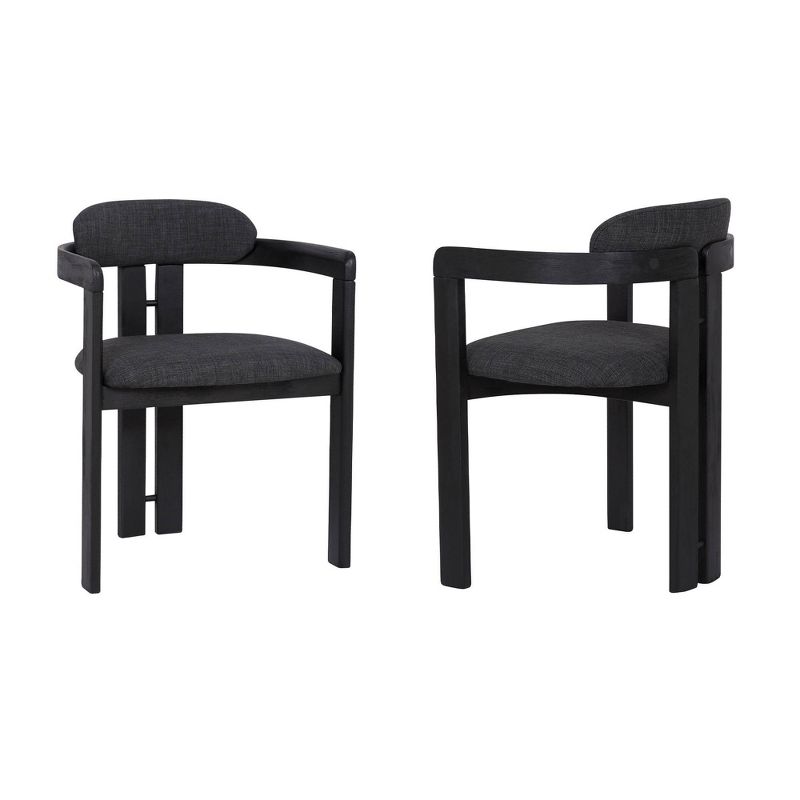 Set of 2 Jazmin Contemporary Dining Chair Black - Armen Living, 1 of 8