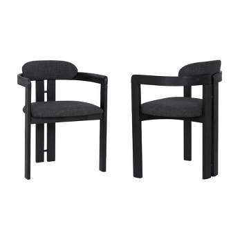 Set of 2 Jazmin Contemporary Dining Chair Black - Armen Living