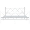vidaXL Metal Bed Frame without Mattress with Footboard White 59.1"x78.7" - 4 of 4