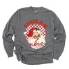 Simply Sage Market Women's Christmas Vibes Santa Checkered Long Sleeve Garment Dyed Tee - 2 of 4