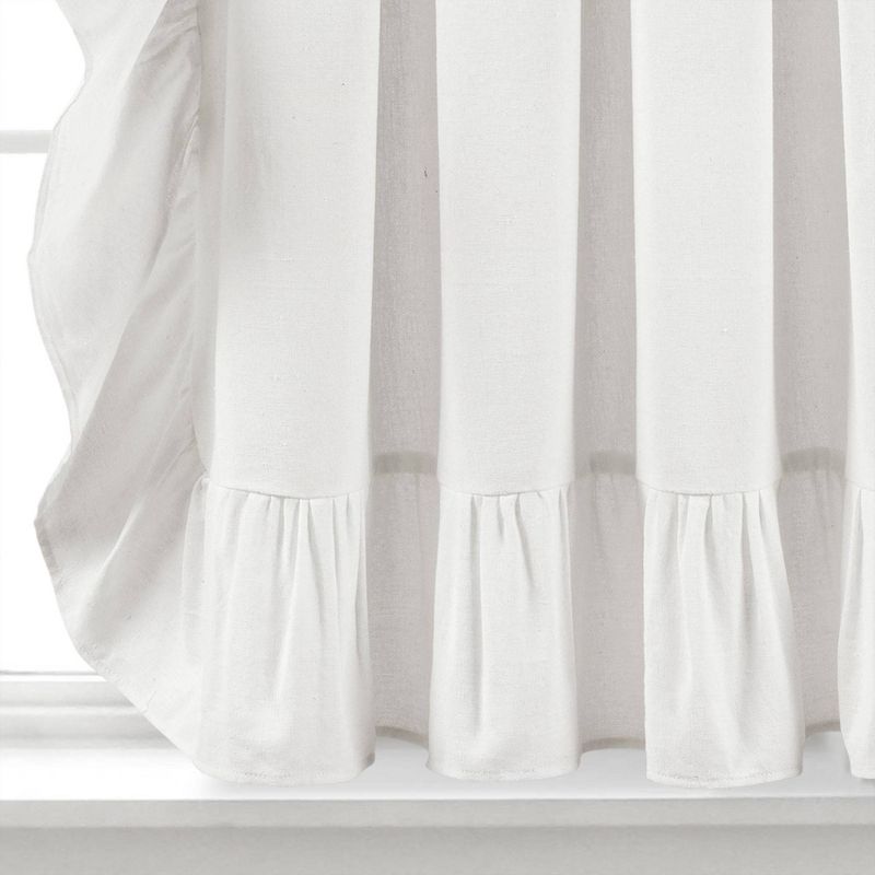 2pk 24&#34;x39&#34; Linen Ruffle Curtain Tiers White - Lush D&#233;cor, 5 of 7