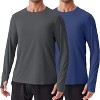 Pinspark 2 Pack Men's Rash Guard Shirts with Thumb Holes Lightweight UPF 50+ Long Sleeve Sun Shirt Quick Dry Swimming Shirts Black&White M - 4 of 4