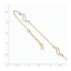 Black Bow Jewelry 14k Tri-Color Gold Oval and Open S Links Adjustable Anklet, 10 Inch - 2 of 4