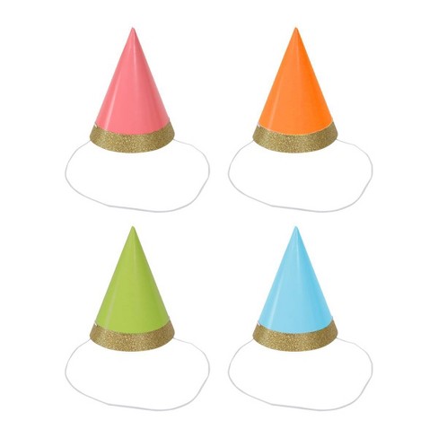 Neon Coloured Party Hats (Bulk Pack of 50)