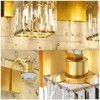 Modern Crystal Bathroom Vanity Lights Gold Bathroom Light Fixtures Crystal Vanity Shower Lights Over Mirror, Square Shade - 4 of 4