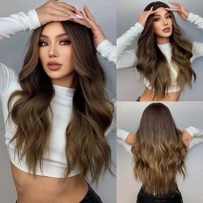 Jessie's Wig 26 Inch Wave Wigs Synthetic Hair Highlight Blonde With Dark Roots 1 Pc/Pack