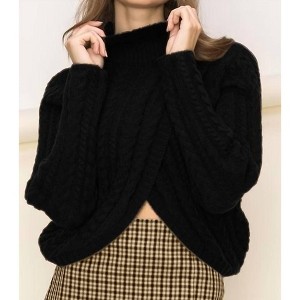 Women's Kelsey High Neck Twisted Front Sweater - Double Zero S - 1 of 2
