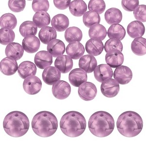 Unique Bargains Round Loose Rubber Beads Craft Smooth Ball Small Hole for DIY Crafts 50 Pcs - 1 of 4