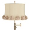 360 Lighting Westbury 36" Tall Skinny Large Traditional End Table Lamp Swing Arm Gold Antique Brass Finish Single La Taupe Shade Living Room Bedroom - 2 of 4