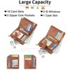 Clotth Small Wallets for Women - RFID Blocking Leather Bifold Double Zipper Wallet,Card Case Purse with 2 ID Windows - 4 of 4