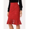 Allegra K Women's Elegant Vintage Fishtail Lace Stretch Office Bodycon Pencil Skirt - 2 of 4